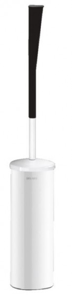 Delabie Wall-Mounted Toilet Brush Holder with Lid and Long HandleStainless steel white powder-coated