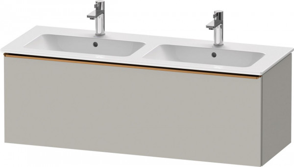 Double Basin Cabinet Duravit D-Neo drawer, bronze handle 1280mm Concrete Grey Matt DE4265004070000