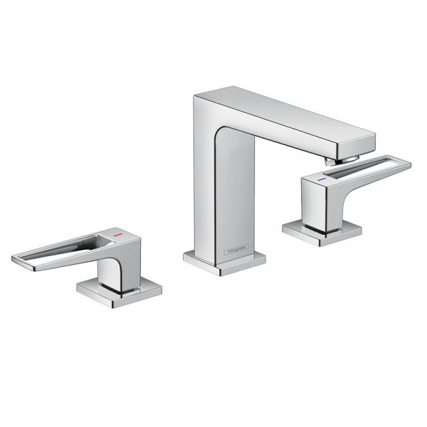 Hansgrohe 3 Hole Basin tap Metropol 110 with loop handle and push-open waste