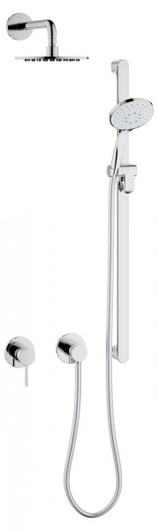 Concealed Shower Keuco IXMO Sets with single lever mixer and shower column, Round,