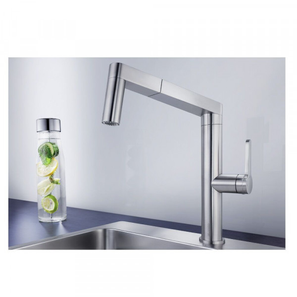 Blanco Pull Out Kitchen Tap PANERA-S Brushed Stainless Steel