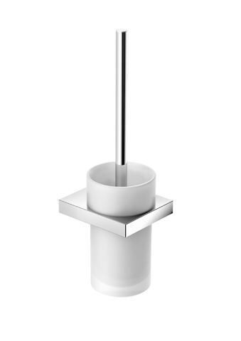 Hewi Toilet Brush Holder System 100 Chrome/Satin Glass