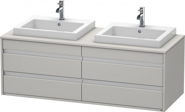 Duravit Double Vanity Unit Ketho Wall-Mounted for both sides Concrete Grey Matt 1400 mm KT6757B0707