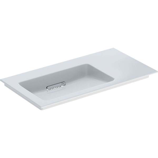 Vanity Basin Geberit ONE Left hand washbasin, Horizontal outlet 900x480mm White/Glossy White