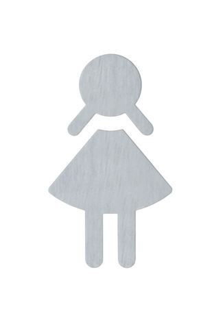 Hewi toilet signs Female Stainless steel satin matt
