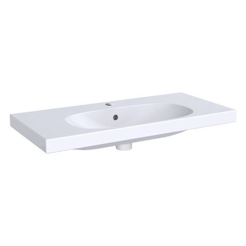 Geberit Vanity Washbasin Acanto Simple Mounting Shortened Projection With Storage Surface 1 hole White 500633012