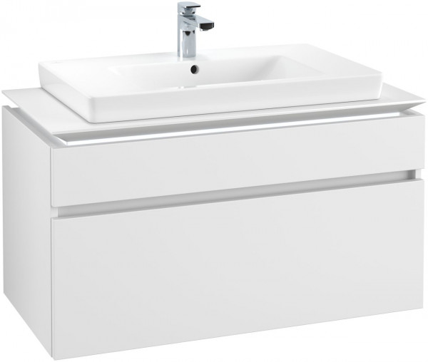 Villeroy and Boch Countertop Basin Unit Legato 2 Drawers 1000x550x500mm White Matt  | With Light