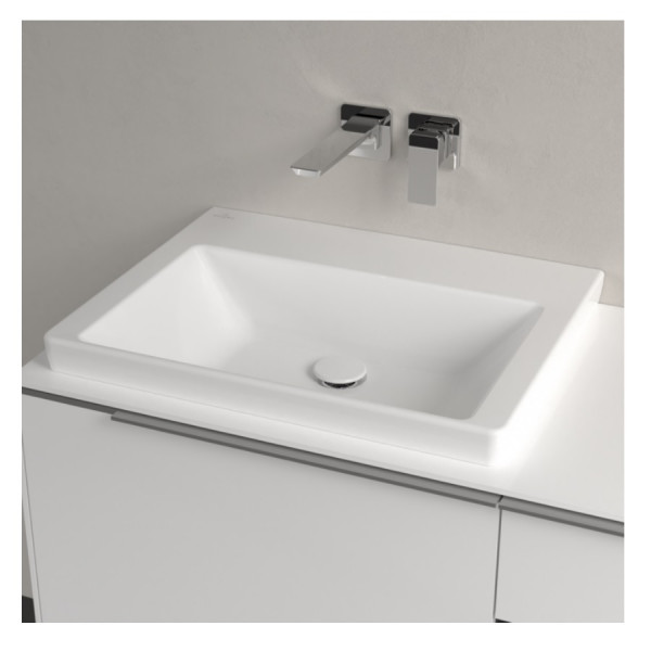 Vanity Basin Villeroy and Boch Subway 3.0 Without Hole, Without overflow, Polished 600mm Alpine White