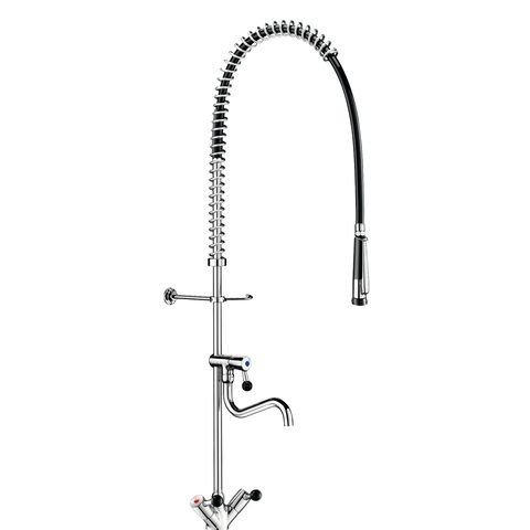 Delabie Pull Out Kitchen Tap with double-lever mixer F3/8 Chrome
