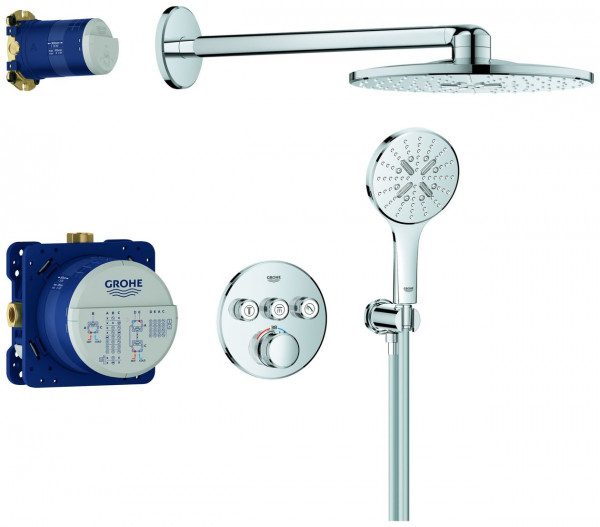 Concealed Shower Grohe Grohtherm SmartControl Thermostatic 3 valves, Round ⌀310 mm Chrome 34863000