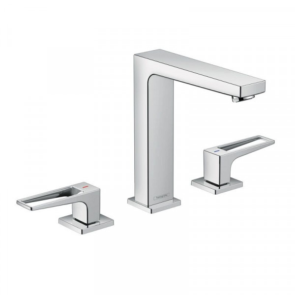 Hansgrohe 3 Hole Basin tap Metropol 160 with loop handle and push-open waste