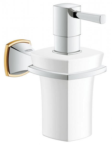Grohe holder with ceramic wall mounted soap dispenser Grandera Chrome/Gold