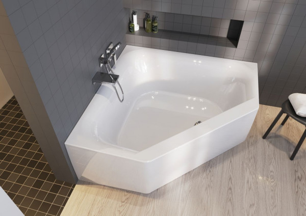 Riho Corner Bath Austin With feet Plug&Play 1450x620x1450mm White with bath panel