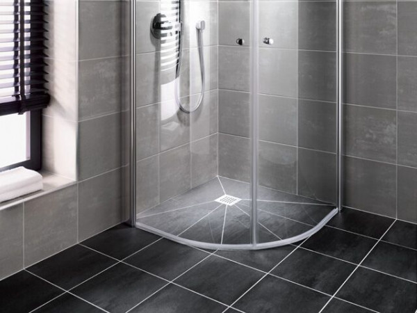 Kermi Quadrant Shower Tray POINT 130mm with off-center drain fitting