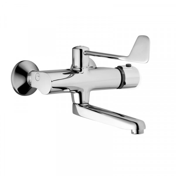 Wall Mounted Basin Tap Hansa TEMPRA for washbasin/sink, lockable, spout emptying 245mm Chrome
