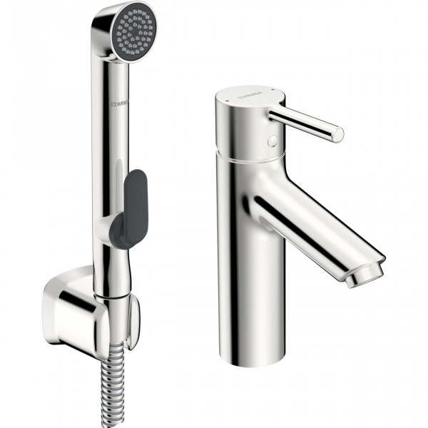 Tall Basin Tap Hansa VANTIS shower head and shower hose 190x114mm Chrome