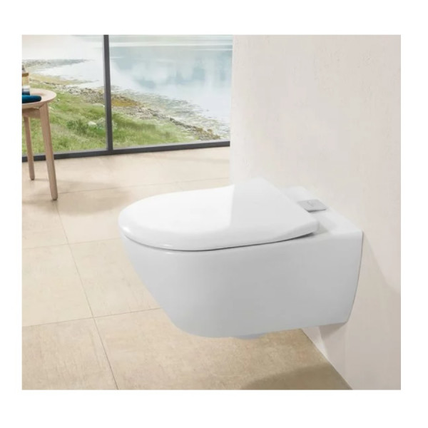 Villeroy and Boch Soft Close Toilet Seat with QuickRelease SlimSeat Subway 2.0 Alpine White