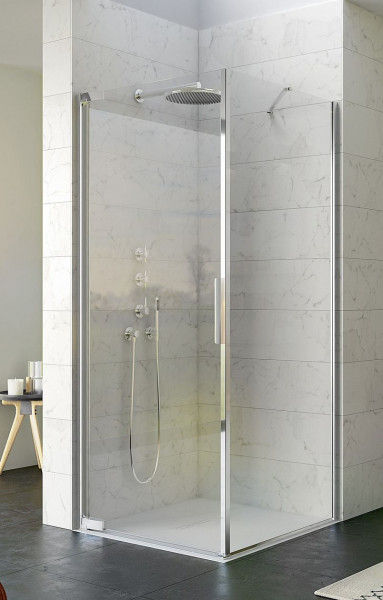 Kinedo KINEQUARTZ Pivot shower Door P, profile version, corner installation, hinges on the left 1000mm Crystal Clean