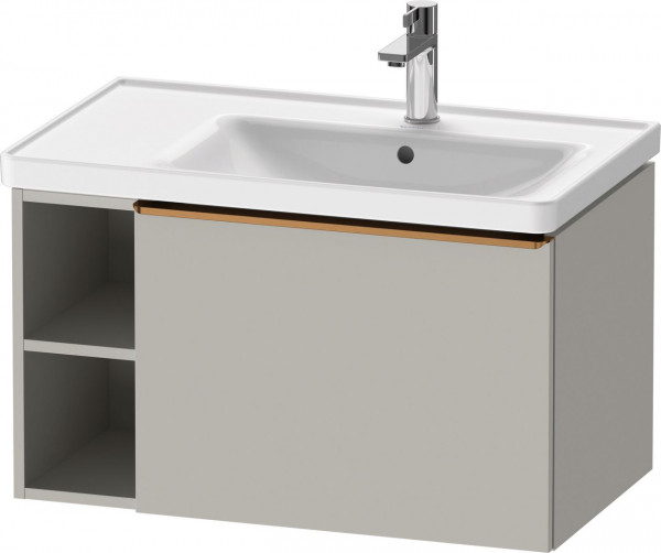 Vanity Unit Built-In Basin Duravit D-Neo drawer, bronze handle, 2 right niches 784mm Concrete Grey Matt DE4257004070000