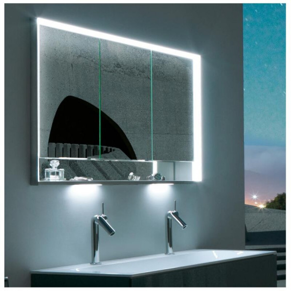 Keuco flush-mounted mirror cabinet Royal Lumos with LED lighting and 3 doors