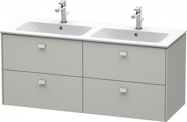 Vanity Unit Built-In Basin Duravit Brioso 4 drawers, for ME double washbasin 1290mm Concrete Grey Matt BR410600707