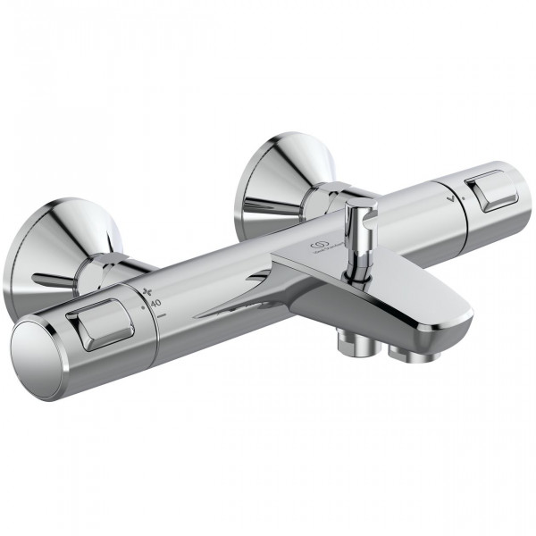 Wall Mounted Bath Shower thermostatic Mixer Tap Ideal Standard CERATHERM T25 with reversing valve Chrome
