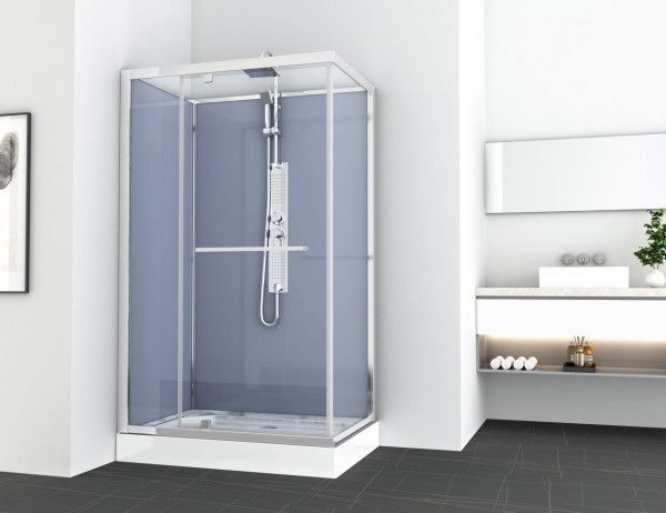 Allibert Shower Enclosure And Tray ANAPURNA 1200x900x2250mm Chrome/Grey