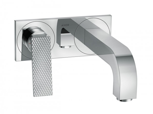 Wall Mounted Basin Tap Axor Citterio Concealed with Diamond Cutting Lever, Frame and Waste Set Chrome