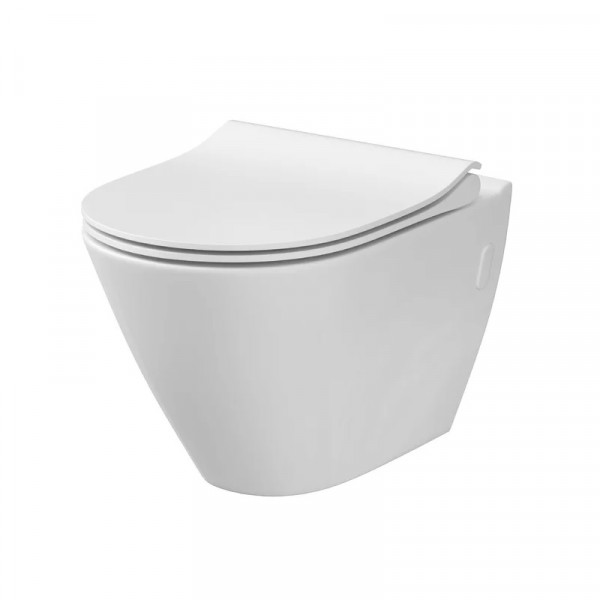 Wall Hung Toilet Cersanit CITY OVAL With soft-close flap 360x434mm White