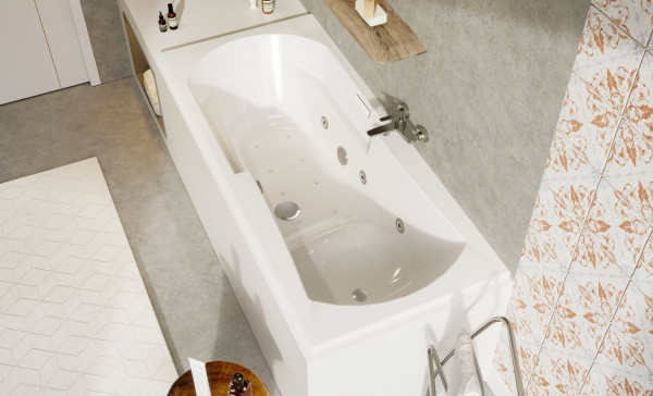 Whirlpool bath rectangular Allibert ESSENTIA MOOVANCE 750mm White