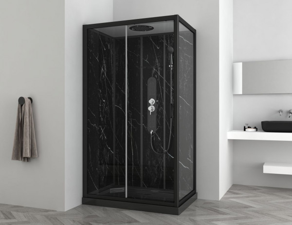 Shower Enclosure And Tray Allibert ALEP 1200mm Black