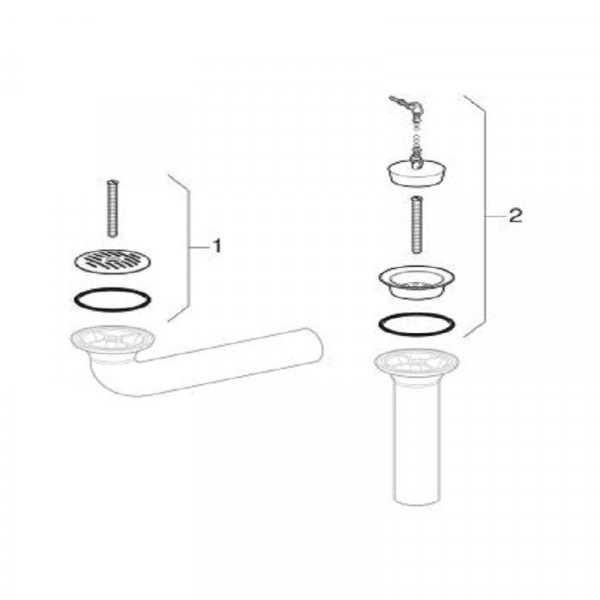 Geberit Drain valve with valve plug for sink drain