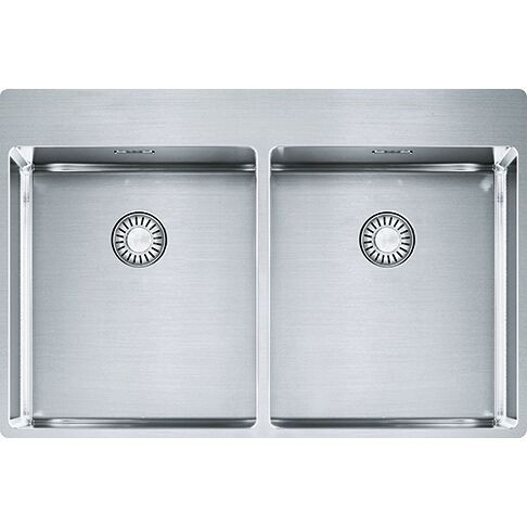 Franke Box Countertop Stainless Steel Countertop Sink , 2 bowls 770 mm