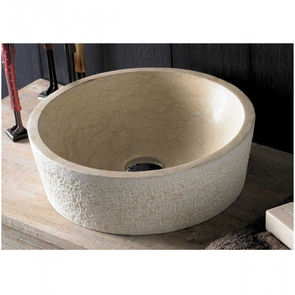 The Bath Collection Countertop Basin DUAL in Stone 405x130x405mm Beige
