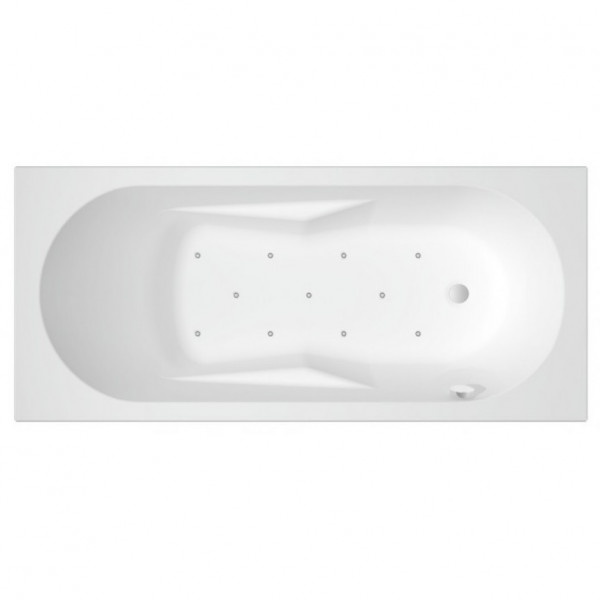 Rectangular whirlpool bath Riho Lazy Version Right, Air 1700x750mm overflow on the side Brilliant White