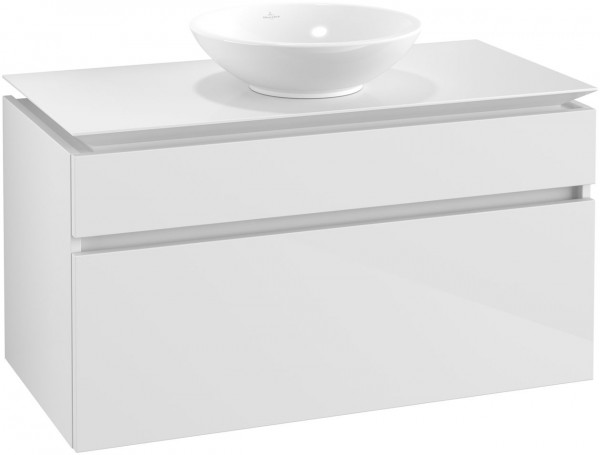 Villeroy and Boch Countertop Basin Unit Legato Washbasin in the middle 1000x550x500mm Glossy White