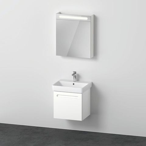 Bathroom Set Duravit No.1 Vanity unit Left version, Washbasin, Mirror cabinet 550mm, White Matt