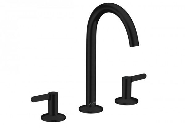 Freestanding 2 Handle Basin Tap Axor ONE 3 holes with Push-Open waste set Black Mat