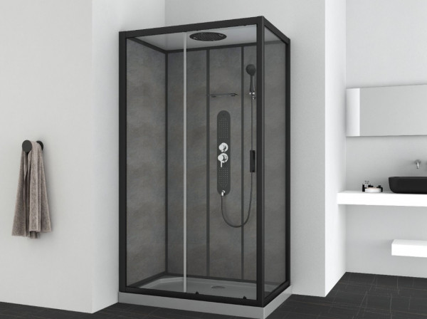 Shower Enclosure 120x80cm And Tray Allibert SERO Black