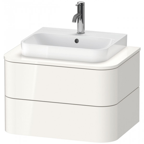 Vanity Unit For Countertop Basin Duravit Happy D.2 Plus 2 drawers, for wall-hung washbasins 650mm White high gloss HP496002222