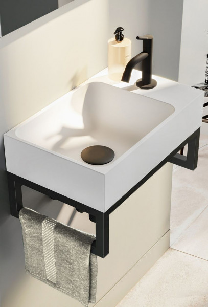 Allibert Wall washbasin and towel holder IRON PACK 400x210x250mm White Matt/Black