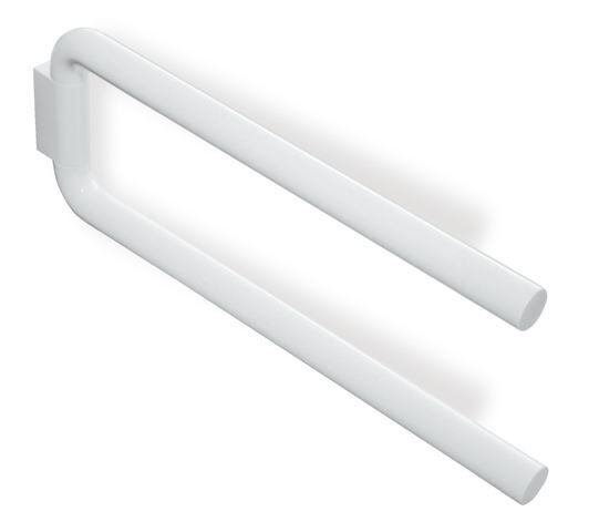 Hewi Wall mounted towel rail Serie 477 with two cylindrical arms Active + Signal white