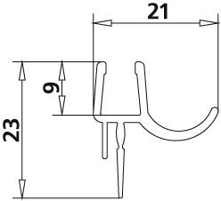 Kermi ATEA Horizontal sealing strip length 985 mm (2534054)