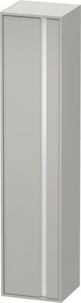 Tall Bathroom Cabinet Duravit Ketho 1 left door, silver handle, 4 shelves 1800mm Concrete Grey Matt KT1255L0707