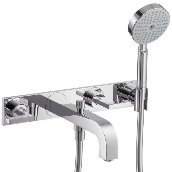 Wall Mounted Bath Tap Citterio 3-hole bath mixer with lever handles and plate Axor