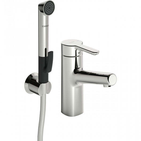 Single Hole Mixer Tap Hansa DESIGNO Style shower head and shower hose 169x119mm Chrome