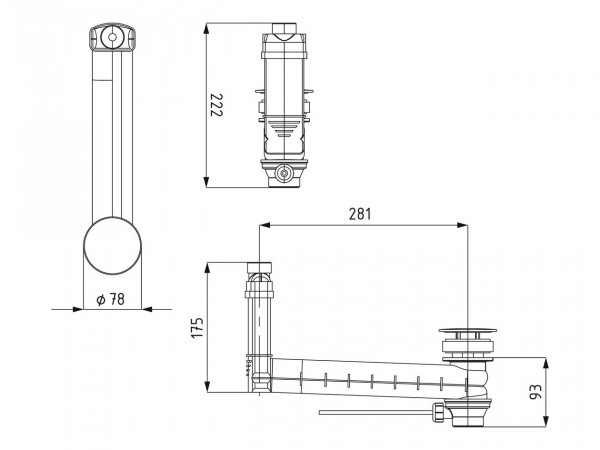 Kaldewei Basin Waste Drain valve and overflow valve model 3901 Clou 905400000199