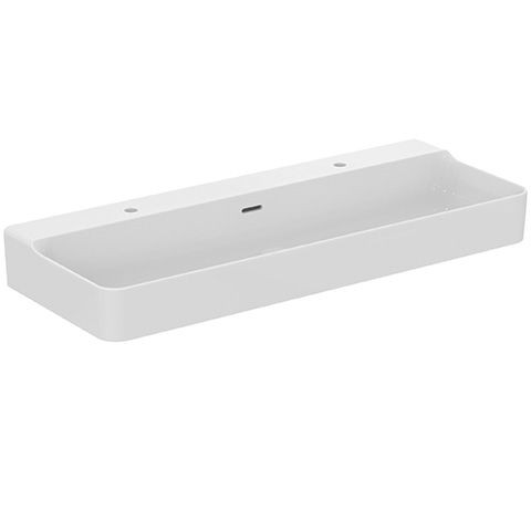 Ideal Standard Double Basin CONCA 2 Holes with overflow 1200x165x450mm White