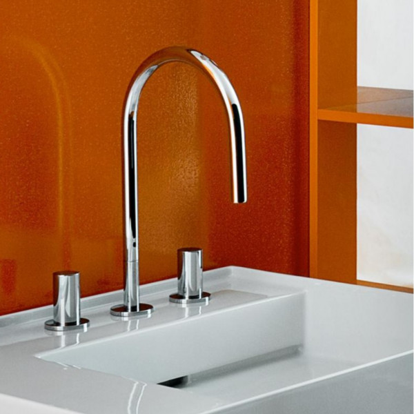 Freestanding 2 Handle Basin Tap Laufen KARTELL without pop-up waste 166xx310mm Chrome