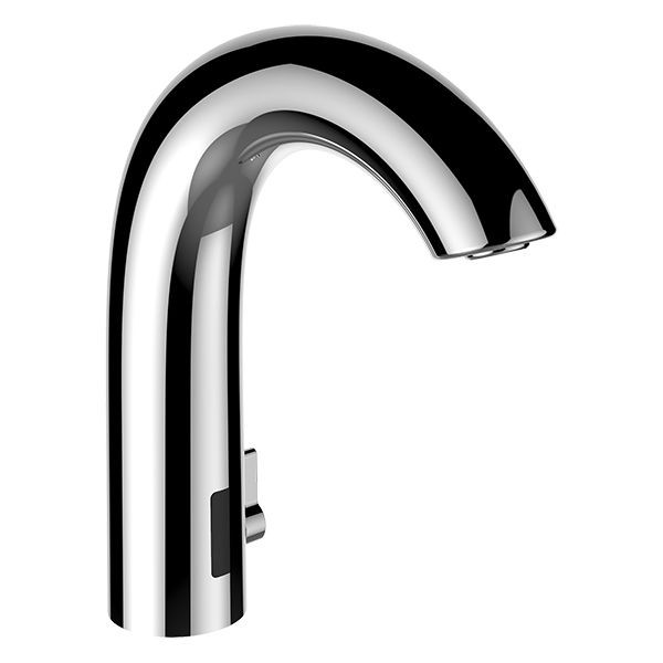 Single Hole Mixer Tap Laufen CURVETRONIC with temperature preset, with power supply 135x196mm Chrome